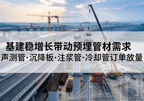 阜平基建稳增长带动预埋监测管材需求，声测管、沉降板、注浆管订单持续放量